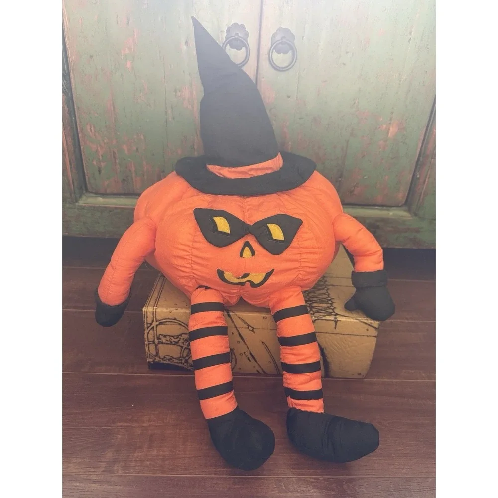 International Silver Co. - Pumpkin Jack-o-Lantern Stuffed Plush Toy Black Hat